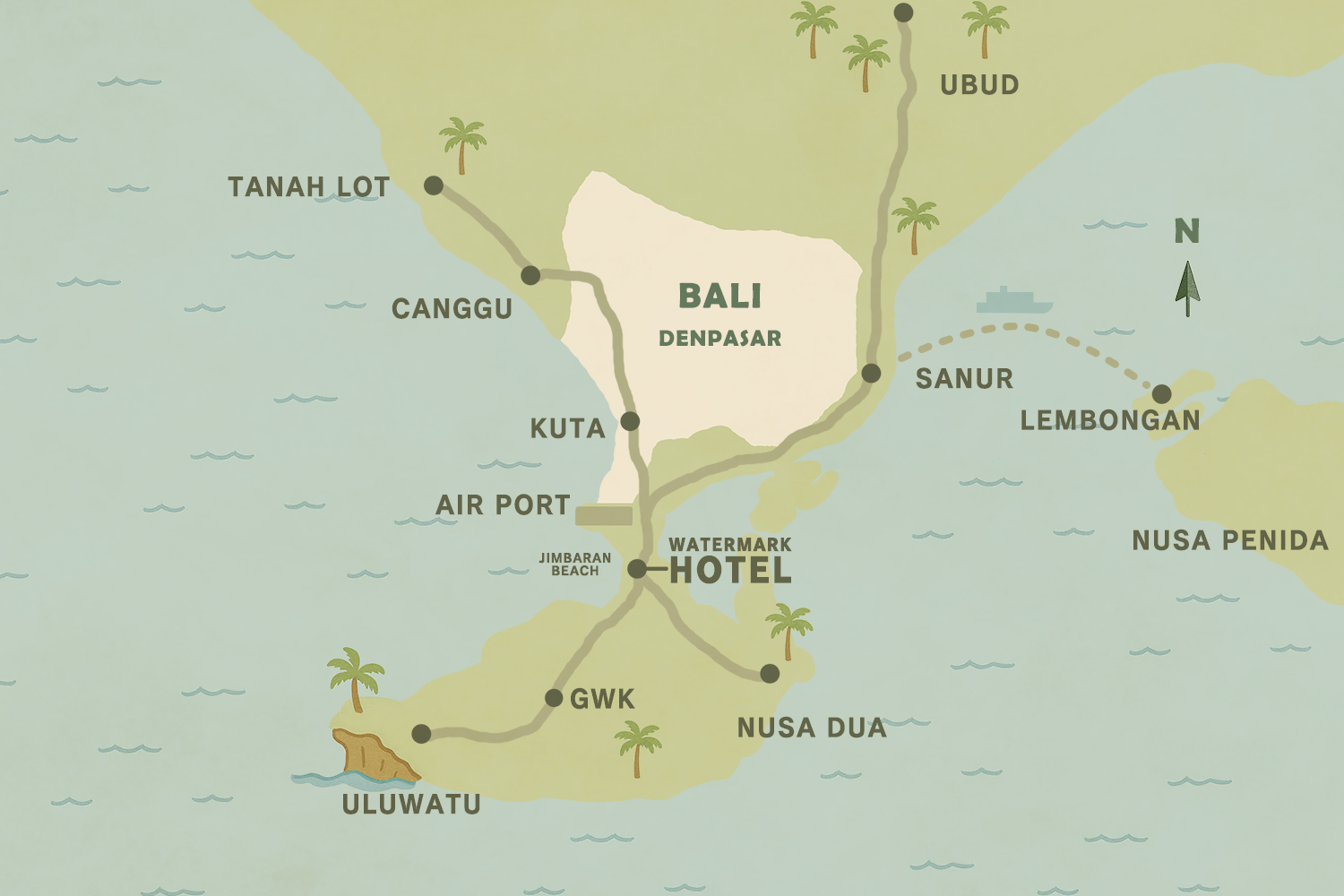 Watermark hotel Bali map bali